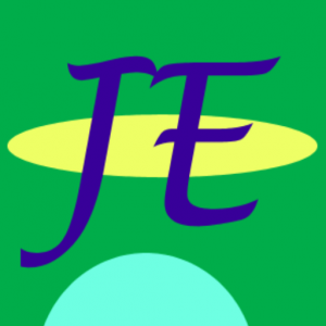 J E logo